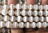 CAA6162 15 inches 10mm faceted round electroplated Tibetan Agate beads