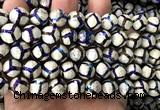CAA6201 mm faceted round AB-Color electroplated Tibetan Agate beads