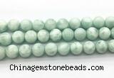 CAS305 15.5 inches 14mm round snowflake angelite gemstone beads