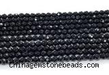 CON122 15.5 inches 4mm faceted round black onyx gemstone beads