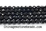 CON133 15.5 inches 10mm faceted round black onyx gemstone beads