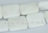 CAA08 15.5 inches 15*20mm faceted rectangle white agate gemstone beads