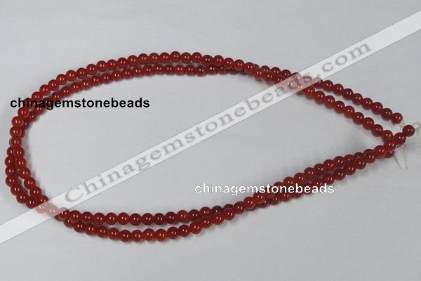 CAA110 15.5 inches 5mm round red agate gemstone beads wholesale