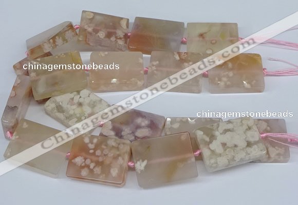 CAA1131 15.5 inches 30*40mm rectangle sakura agate gemstone beads
