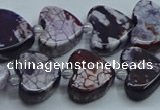 CAA1187 15.5 inches 16mm - 18mm heart dragon veins agate beads