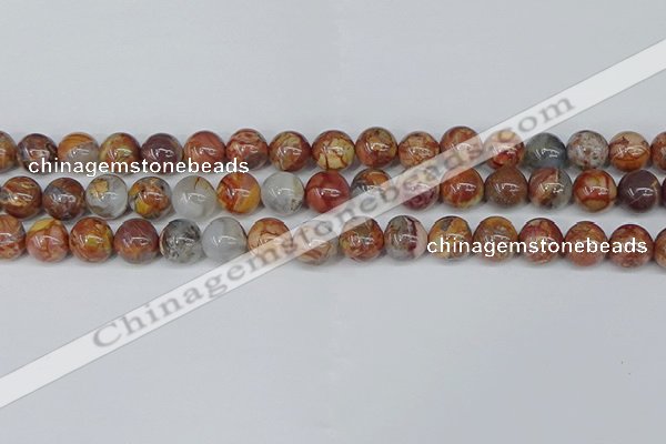 CAA1223 15.5 inches 10mm round gold mountain agate beads