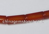 CAA140 15.5 inches 8*18mm column red agate gemstone beads