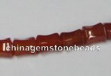 CAA143 15.5 inches 8*10mm bamboo shape red agate gemstone beads