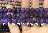 CAA1436 15.5 inches 12mm round matte druzy agate beads