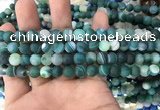 CAA1510 15.5 inches 6mm round matte banded agate beads wholesale