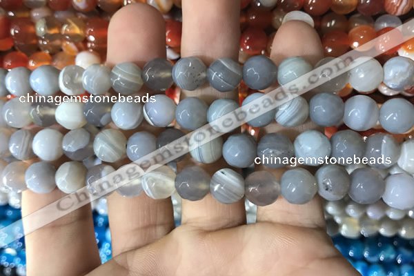 CAA1631 15.5 inches 8mm faceted round banded agate beads