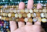 CAA1647 15.5 inches 10mm faceted round banded agate beads