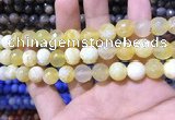 CAA1731 15 inches 10mm faceted round fire crackle agate beads