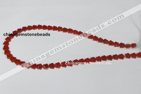 CAA174 15.5 inches 8*8mm star red agate gemstone beads