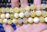 CAA1748 15 inches 12mm faceted round fire crackle agate beads
