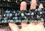 CAA1765 15 inches 8mm faceted round fire crackle agate beads