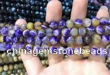 CAA1768 15 inches 8mm faceted round fire crackle agate beads