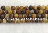 CAA1864 15.5 inches 12mm round banded agate gemstone beads