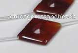 CAA188 15.5 inches 22*30mm diamond red agate gemstone beads