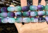 CAA2147 15.5 inches 13*18mm faceted drum agate beads wholesale