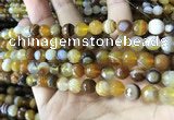 CAA2206 15.5 inches 8mm faceted round banded agate beads