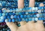CAA2251 15.5 inches 8mm faceted round banded agate beads