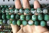 CAA2290 15.5 inches 14mm faceted round banded agate beads