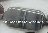 CAA239 15.5 inches 25*50mm rectangle grey line agate beads