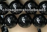 CAA2405 15.5 inches 10mm round black agate beads wholesale