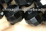 CAA2423 15.5 inches 20mm faceted round black agate beads wholesale