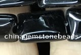 CAA2568 15.5 inches 13*18mm rectangle black agate beads wholesale