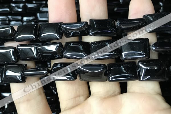 CAA2569 15.5 inches 15*20mm rectangle black agate beads wholesale