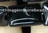 CAA2570 15.5 inches 18*25mm rectangle black agate beads wholesale