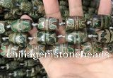 CAA2670 15.5 inches 13*22mm - 15*23mm drum tibetan agate dzi beads