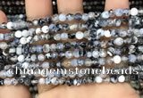 CAA2815 15 inches 4mm faceted round fire crackle agate beads wholesale