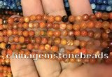 CAA2829 15 inches 4mm faceted round fire crackle agate beads wholesale