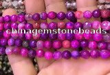 CAA2899 15 inches 6mm faceted round fire crackle agate beads wholesale