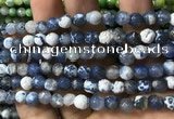 CAA2916 15 inches 6mm faceted round fire crackle agate beads wholesale