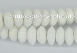 CAA30 15.5 inches 6*12mm rondelle white agate gemstone beads
