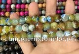 CAA3062 15 inches 10mm faceted round fire crackle agate beads wholesale