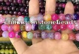 CAA3070 15 inches 10mm faceted round fire crackle agate beads wholesale