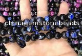 CAA3092 15 inches 10mm faceted round fire crackle agate beads wholesale