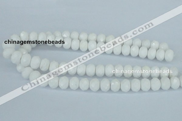 CAA31 15.5 inches 10*14mm rondelle white agate gemstone beads