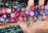 CAA3156 15 inches 12mm faceted round fire crackle agate beads wholesale
