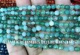 CAA3255 15 inches 4mm faceted round line agate beads wholesale