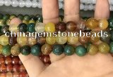 CAA3377 15 inches 10mm faceted round agate beads wholesale