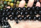 CAA3412 15 inches 12mm faceted round agate beads wholesale