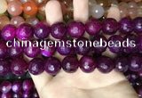 CAA3426 15 inches 14mm faceted round agate beads wholesale