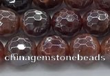 CAA3510 15.5 inches 8mm faceted round AB-color fire agate beads