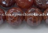 CAA3513 15.5 inches 14mm faceted round AB-color fire agate beads